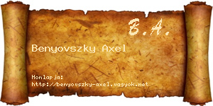 Benyovszky Axel névjegykártya